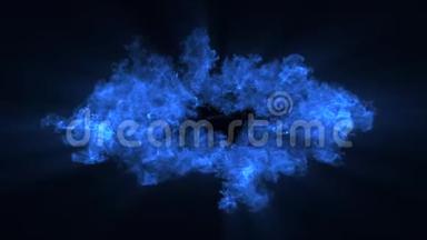 10蓝色粒子冲击波覆盖图形元素卷。 3